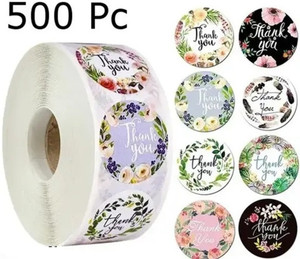 ydmart 2.5 cm Thank You Stickers for Kids, Cute DIY Stickers ( 500 Pcs ) Self Adhesive Sticker