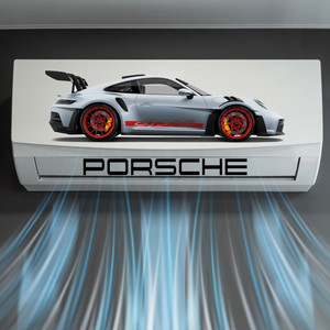 Decor Villa 67 cm PorscheGT3 RS Sports Car AC Sticker – Premium Vinyl Wall & Appliance Decal Removable Sticker