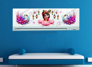 DivineDesigns 23 cm Swan Little Krishna AC Sticker Self Adhesive Sticker