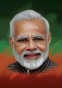 Dumdic 30 cm Honorable Narendra Modi Ji A4 Strong Self Adhesive Sticker