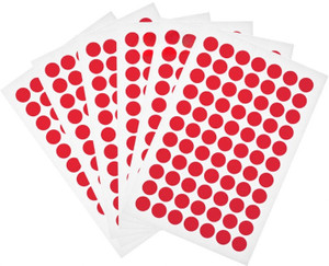 SEHGAL STORE 0.5 inch Red Color-Coded Round Dot Stickers 12mm, Bright ...
