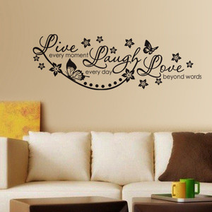 Aquire 110 cm Live Laugh and Love Wall Quote Family Self Adhesive Sticker