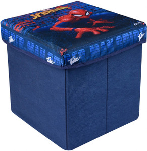 DISNEY Marvel Spider-Man Foldable Storage Sitting Stool for Kids Room|Blue Stool