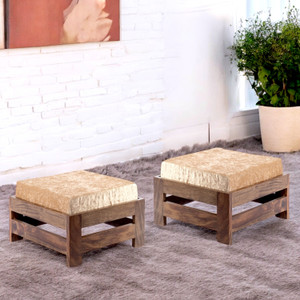 Ikiriya Sheesham Wood Contemporary Square Foot Living & Bedroom Stool