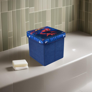 DISNEY Marvel Spider-Man Foldable Storage Sitting Stool for Kids Room|Blue Stool