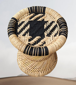 Bhavishya Handmade Bamboo Mudda stool for Home & Office Size 14x14 Outdoor & Cafeteria Stool