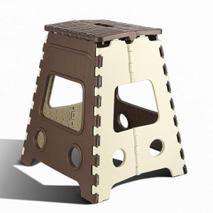 Omniversal 18 Inch Plastic Elegant Look and Super Strong Folding Step Stool for AdultS Kitchen Stool