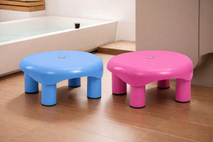 HOMESTIC Plastic Bathroom Stool Set (CTKTC62, Multicolour), 2 Piece Stool