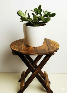 CROWN ART SHOPPEE Multipurpose Foldable Side Table & Plant Stand Living & Bedroom Stool