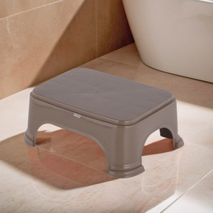 HOMESTIC Durable Bathroom Stool for Bathing for Home | Plain - Brown Stool