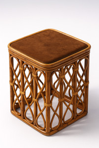 Treehouse Victory Square Stool for Home,Living Room & Office, Single Stool with Cushion Living & Bedroom Stool