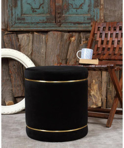 ganiwood Ottoman Footstool Storage Velvet Round Vintage Pouffe Stool Dressing Table Stool