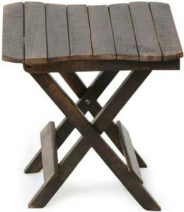 Alhind Handicraft Wooden Matte Finish Antique Folding Stool | Mango Wood 12 Inch | Coffee Table Living & Bedroom Stool