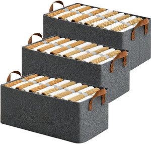 VENDIFY PACK OF 3 Cloth Organizer for Wardrobe Cloth Storage Box saree cover storage bags clothes organiser cloth storage bag storage box for clothes cloth storage storage organizer box for cupboard