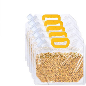 Birud 2.5 L Kitchen Storage Bag Grains Rice Moisture Proof Sealed Bag Handle Stand Up Plastic Storage Pouch