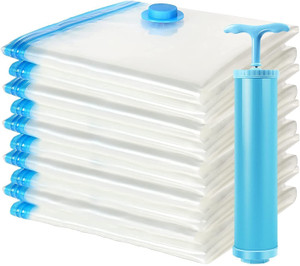 primil Vacuum Bag, 2(50 x 60 cm) + 2(60 x 80 cm) + 1(70 x 100 cm) with Hand Pump High Volume Storage Vacuum Bags