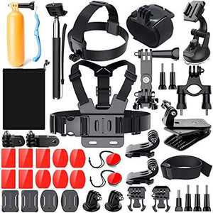 Adofys 40 In 1 Action Camera Accessory Kit For Action Camera Hero 6 Hero Fusion Hero 5 Hero Session Hero 4 Hero 3 Hero 2 Hero Hd Hero Strap (Black) Strap Strap