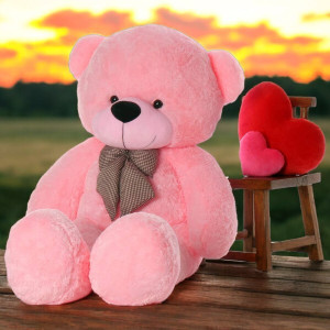 Krishna Creation Big 5 Feet Pink Teddy Bear – Soft Hugging Plush for Wife - 60 inch