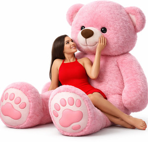 vtb retail stuffed toys 4 feet pink teddy bear / high quality / love teddy For girls valentine & Anniversary gift / cute and soft teddy bear -122 cm (Pink)  - 48 inch