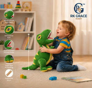 Ritik Kumar Super Soft Standing Green and Yellow Dinosaur  - 40 cm
