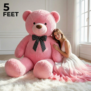 Satyam soft toys Giant Pink Teddy Bear 5 Feet 60 Inch Extra Large Soft Toy for Birthday Gift - 60 inch