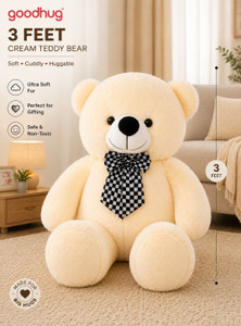 Goodhug 3 Feet Giant Cream Teddy Bear Premium Plush Toy - 90 cm
