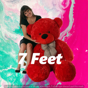 HOUSE OF COMMON 7ft Giant RED Teddy Bear – Adorable Plush Toy for Room Decor and Cuddling  - 84 inch