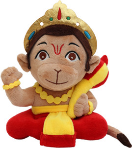Panda's Box Mantra Chanting Baby Hanuman (Small) | Musical Soft Plush Toy  - 20 cm