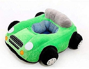 Hello Baby Car Shape Soft Plush Cushion Baby Sofa Seat - 45 cm GREEN Fabric Sofa  - 8.5 inch