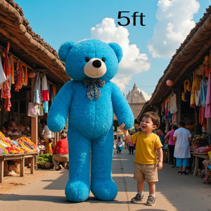 Krishna Creation Premium 5 Feet Blue Teddy Bear for Birthday Surprise and Room Décor - 60 inch