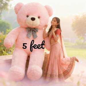 Krishna Creation Giant 5 Feet Pink Teddy Bear for Romantic Gift and Celebrations - 60 inch