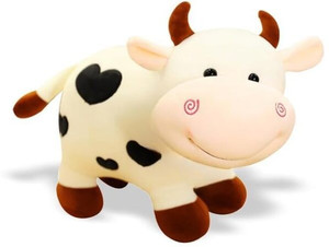 HELLOBEAR White Milky Cow Plush Toy Stuffed Animal Kawaii Birthday Gifts for Kids/Girls  - 28 cm
