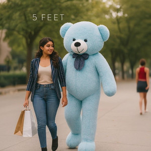 Krishna Creation Huggable 5 Feet blue Teddy Bear Soft Plush Toy Gift for Girls - 60 inch