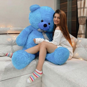 Toys R Us Animal Alley 4 feet Soft Toys /Huggable Blue color Teddy Bear for Girlfriend/Birthday - 119 cm