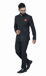 ALJAAMI jodhpuri bandhgala Solid Men Suit