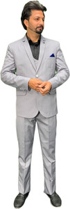 gargian master cut Single Breasted Solid Men Suit