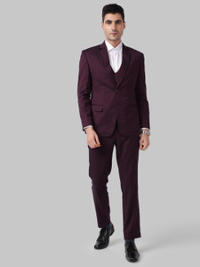 PARK AVENUE 3PC 2SB PEAK STYLIZED D.B. W/C-S.SLIM Self Design Men Suit
