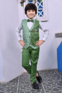 BT DEZINES 3 Piece Suit Set: Shirt, Pants, and Waistcoat Checkered Boys Suit