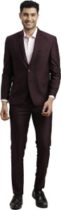 TURTLE Two Piece Self Design Men Suit