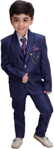 Fourfolds 4 Piece Coat Suit Set Solid Boys Suit