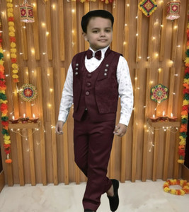 Paryushnam kids suit suits coat pant Festive party wedding clothes dress boys dress Solid Boys Suit