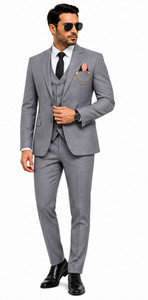 Clothify 3-Piece Coat Pant Set | Wedding Party Wear Suit | Three Piece Coat Pant Solid Men Suit