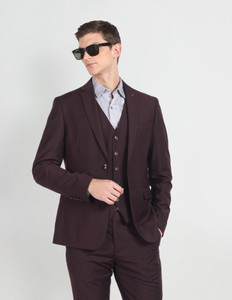 ARROW Solid Tailored Fit Three Piece Suit Solid Men Suit