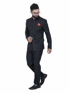 ALJAAMI jodhpuri bandhgala Solid Men Suit