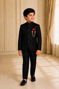 Paryushnam party wear kids boy dress suit set coat pant full set kids clothes Solid Boys Suit