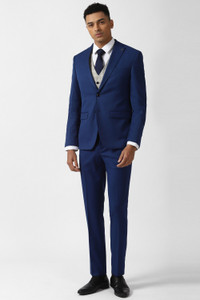 PETER ENGLAND Single Breasted - 2 button Solid Men Suit