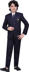 BT DEZINES Coat Pant Suit Set Solid Boys Suit