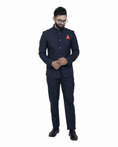 ALJAAMI jodhpuri bandhgala Solid Men Suit