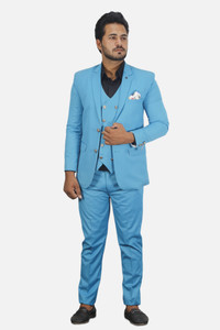 gargian master cut Single Breasted Solid Men Suit