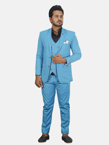 gargian master cut Single Breasted Solid Men Suit